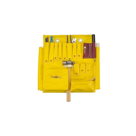 Estex Manufacturing Co AERIAL TOOL APRON, YELLOW VINYL, 10 POCKETS 2 POUCHES, INCL.HAMMER LOOP 1829-DP